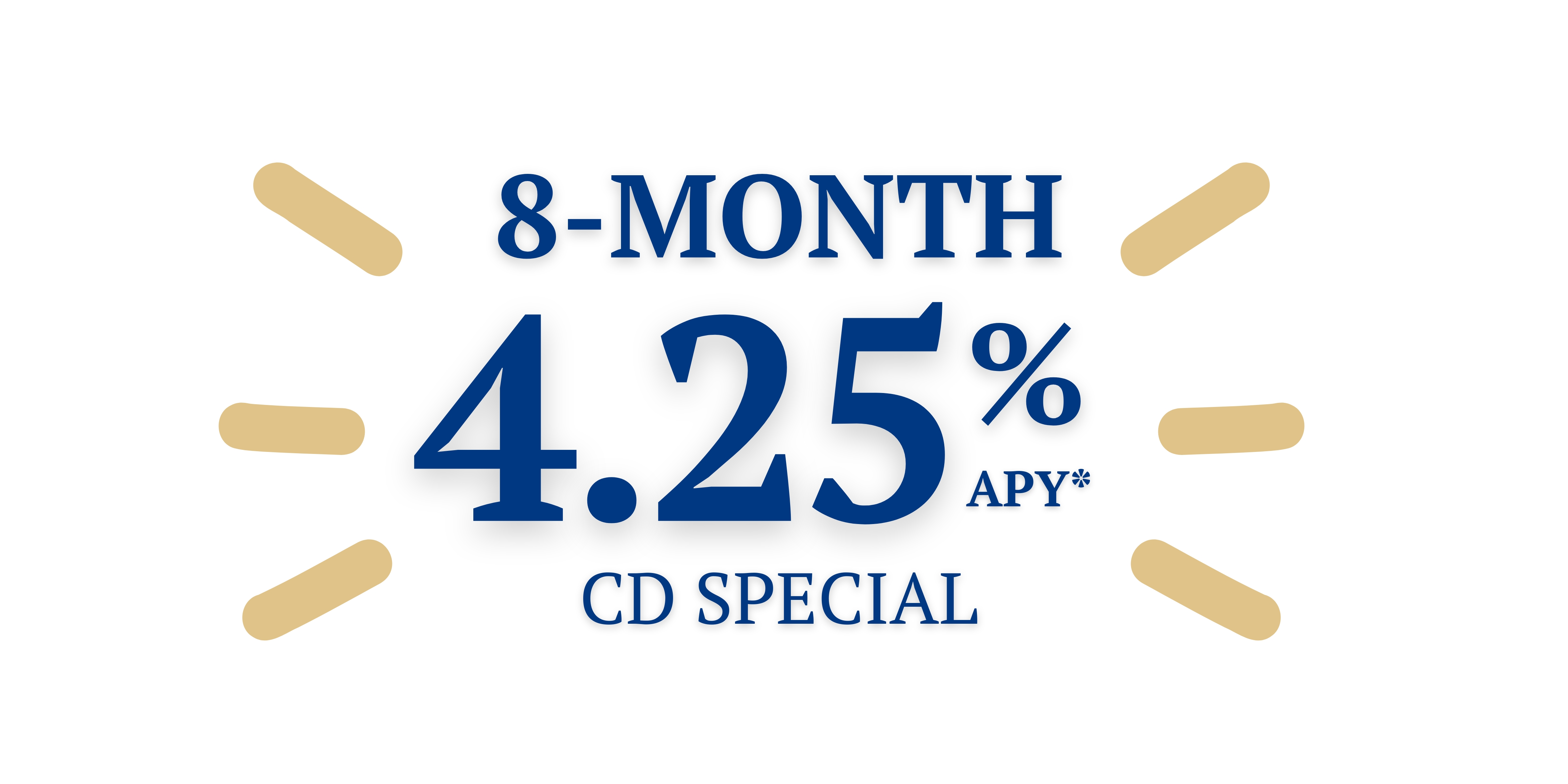 Image of the CD rate, 8 months, 4.25% APY.